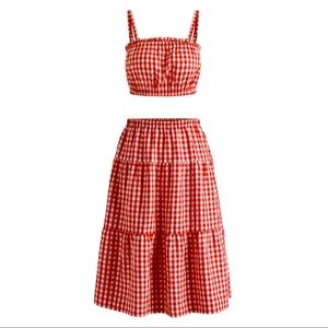 Follow Me To The Garden Crop Top Set - Cider